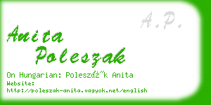 anita poleszak business card